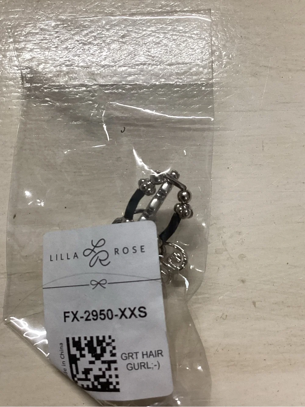 Lila Rose Silver Coffee Cup Charm Hair Slide with Black Cord